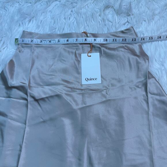 Quince 100% Washable Silk Mini Skirt Champagne Size XS Luxury Old Money NWT - Picture 8 of 13